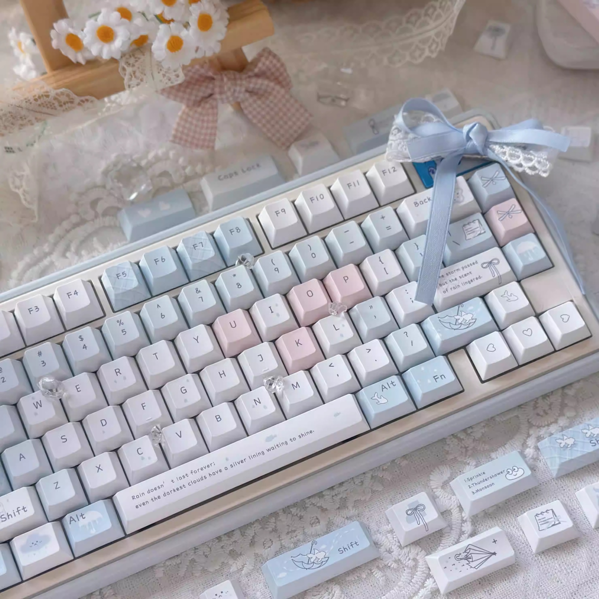 Blue Rain Five-sided Sublimation Cute Keycaps Suitable For Mechanical Keyboards photo 5
