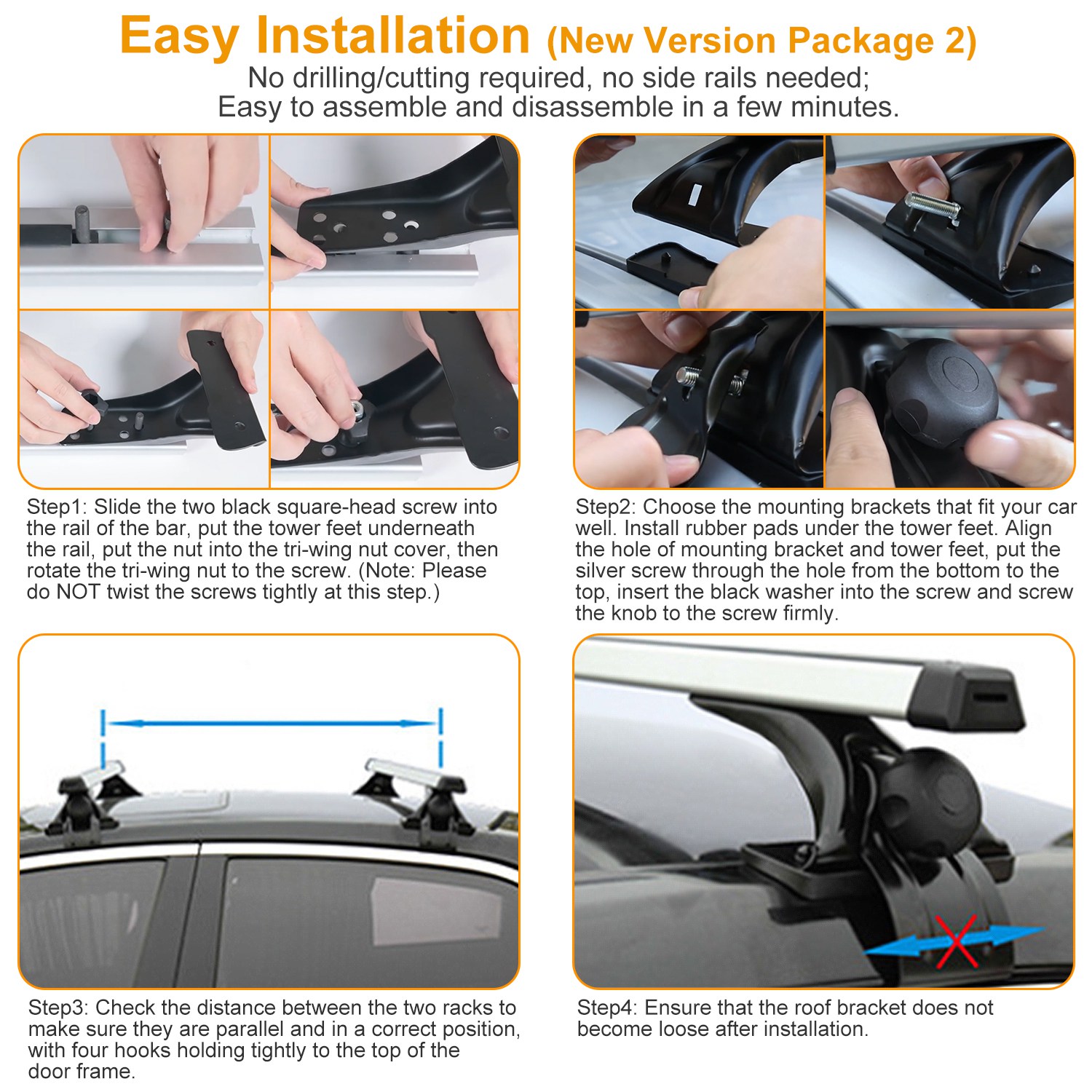 47.24in Universal Top Roof Rack Cross Bar Cargo Carrier Aluminum Crossbar Rack photo 3