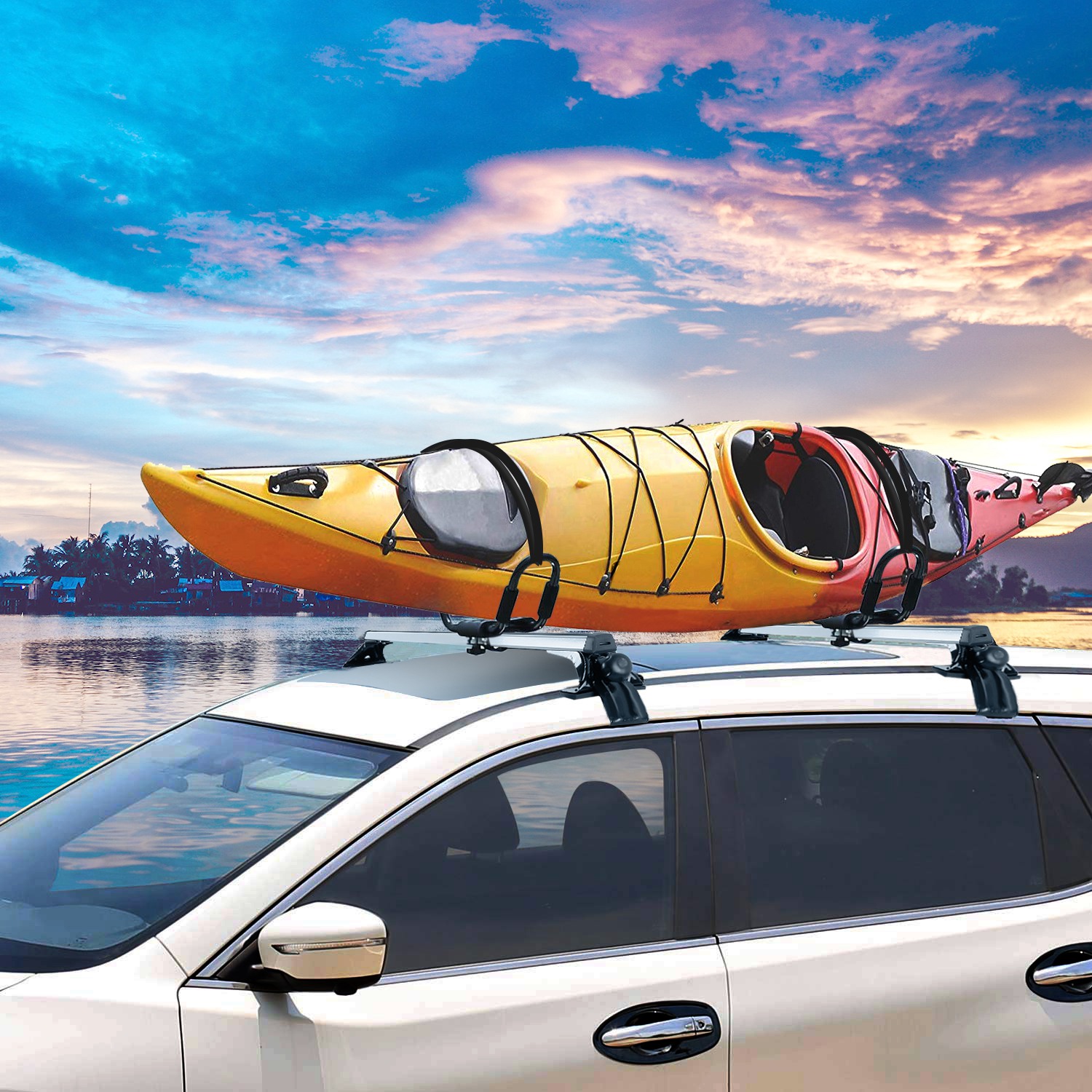 47.24in Universal Top Roof Rack Cross Bar Cargo Carrier Aluminum Crossbar Rack photo 5