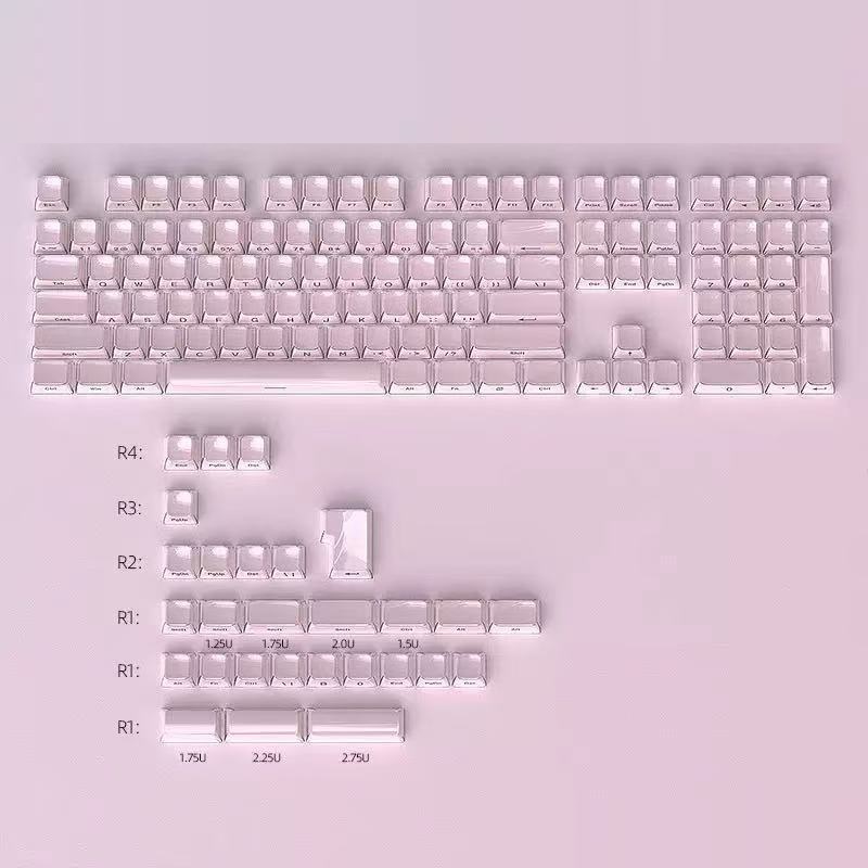 Crystal Jelly Side-engraved Keycaps For A 136-key Compact Full-size Keyboard photo 7