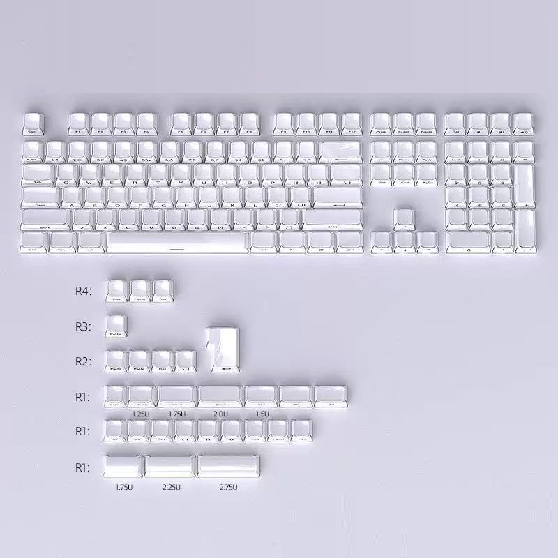 Crystal Jelly Side-engraved Keycaps For A 136-key Compact Full-size Keyboard photo 5