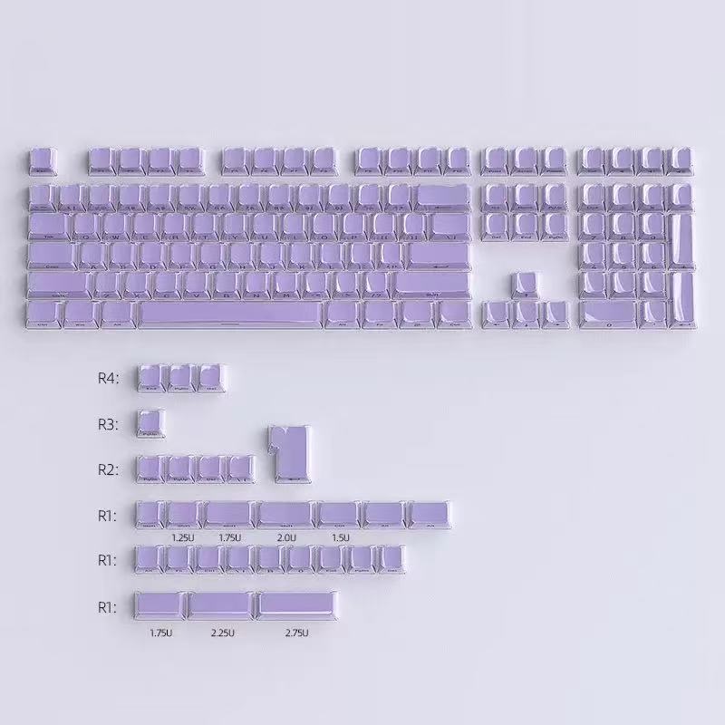 Crystal Jelly Side-engraved Keycaps For A 136-key Compact Full-size Keyboard photo 3