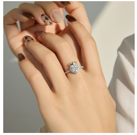 S925 Sterling Silver Crown And Heart Ring For Women photo 5