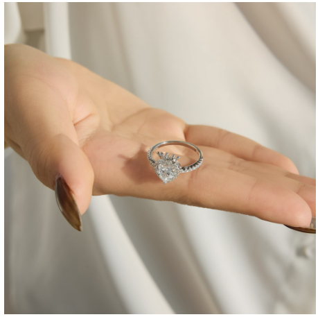 S925 Sterling Silver Crown And Heart Ring For Women photo 6