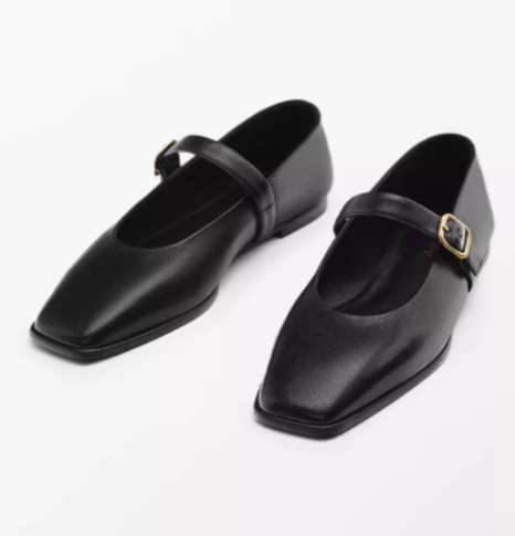 Genuine Leather Square-toe Flat Shoes For Women With Shallow Mouth And Single Strap photo 7
