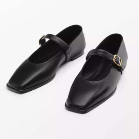 Genuine Leather Square-toe Flat Shoes For Women With Shallow Mouth And Single Strap photo 4
