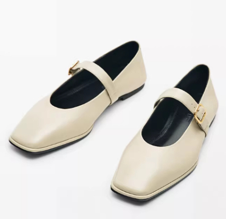 Genuine Leather Square-toe Flat Shoes For Women With Shallow Mouth And Single Strap photo 6