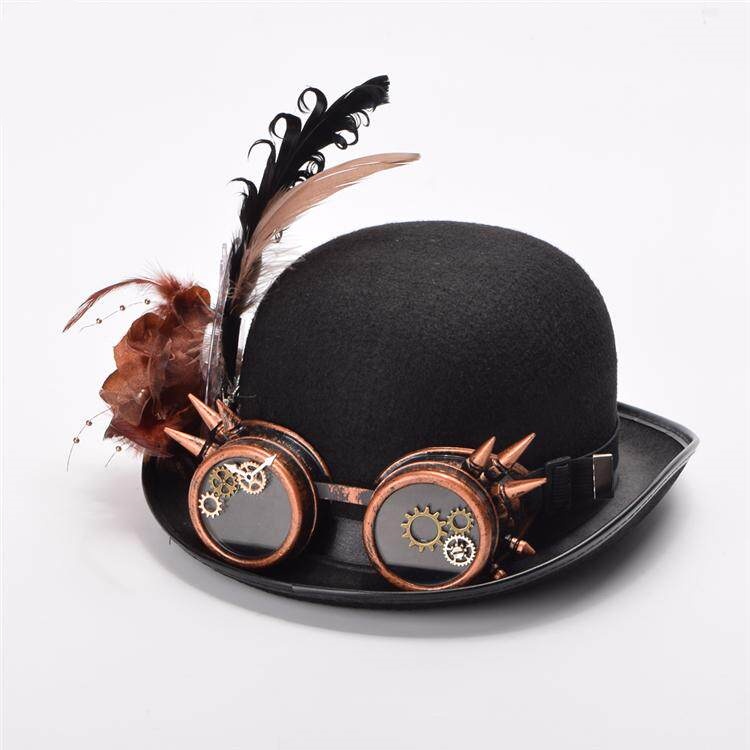 Lolita Dark-style Vintage Glasses And Feathered Hat Photo Prop photo 2