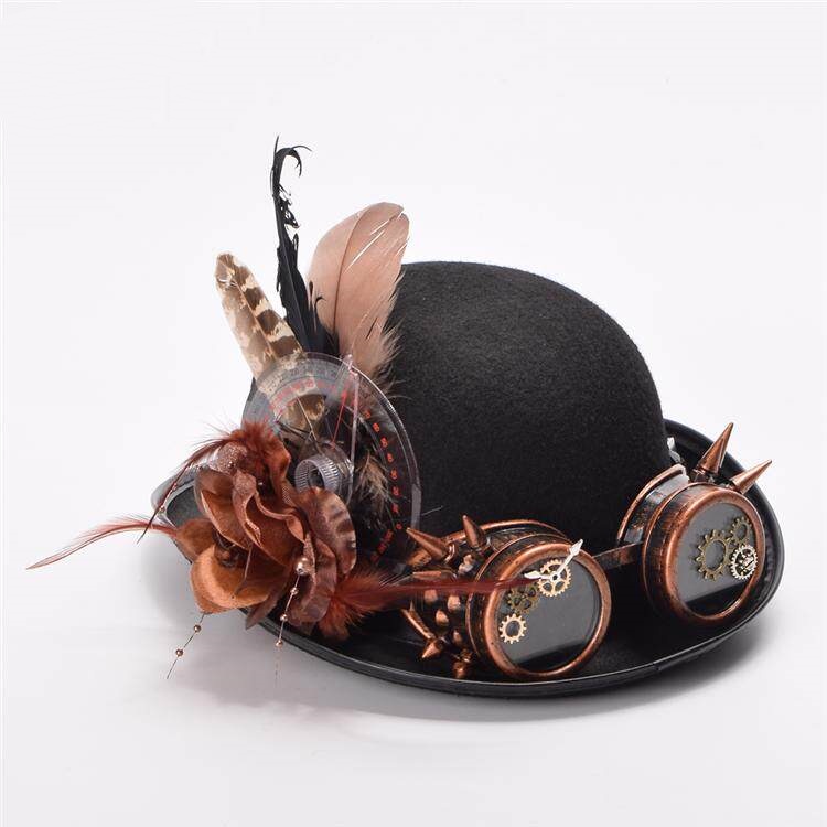 Lolita Dark-style Vintage Glasses And Feathered Hat Photo Prop photo 5