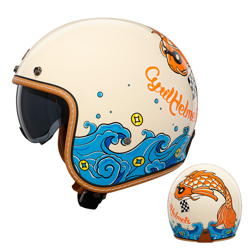 Retro Helmet Motorcycle Half Helmet photo 4