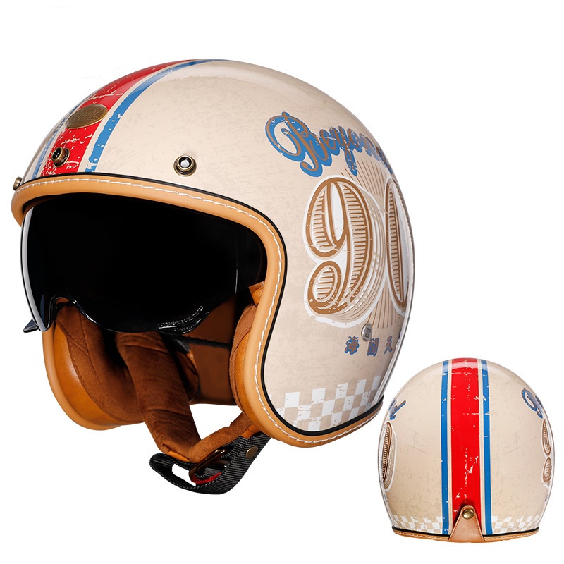 Retro Helmet Motorcycle Half Helmet photo 3