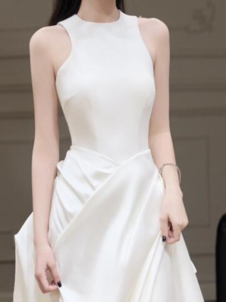 French-style Strapless Lightweight Wedding Dress Chic And Luxe Satin photo 3