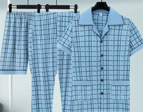 Pure Cotton Three-Piece Pajama Set For Men photo 8