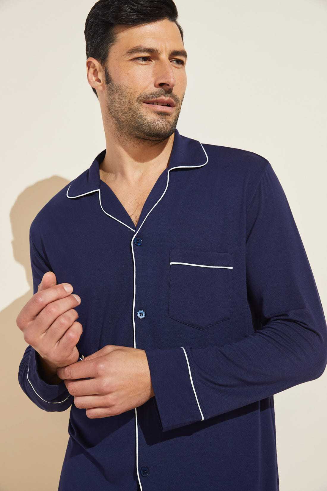 Men's French-style Long-sleeve Top And Pants Set photo 2