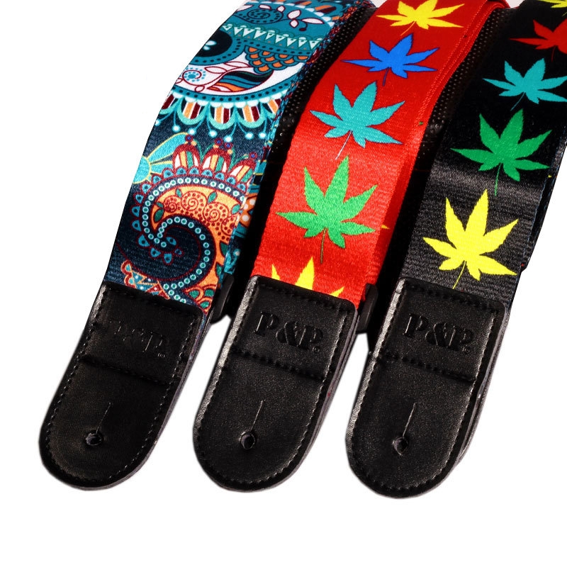Colorful Heat-transfer Printed Universal Bakelite Guitar Strap photo 1