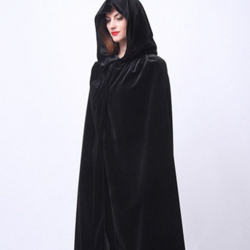 Velvet Thin Black Halloween Cape Cloak photo 1
