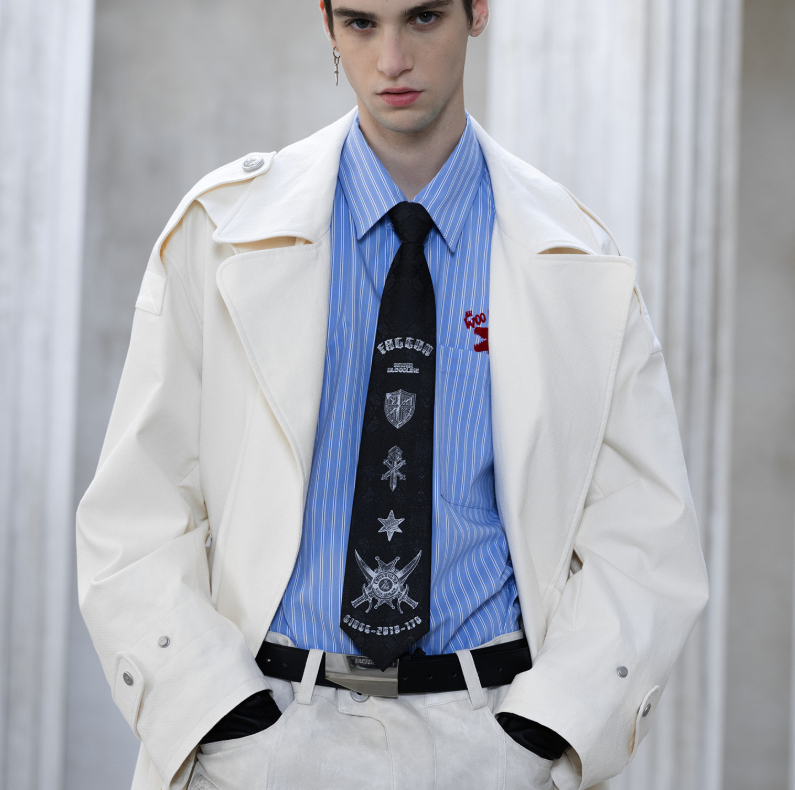 Original Design Royal Knight Non-Necktie Embroidered Twill Zipper Celebrity-Style Tie photo 2
