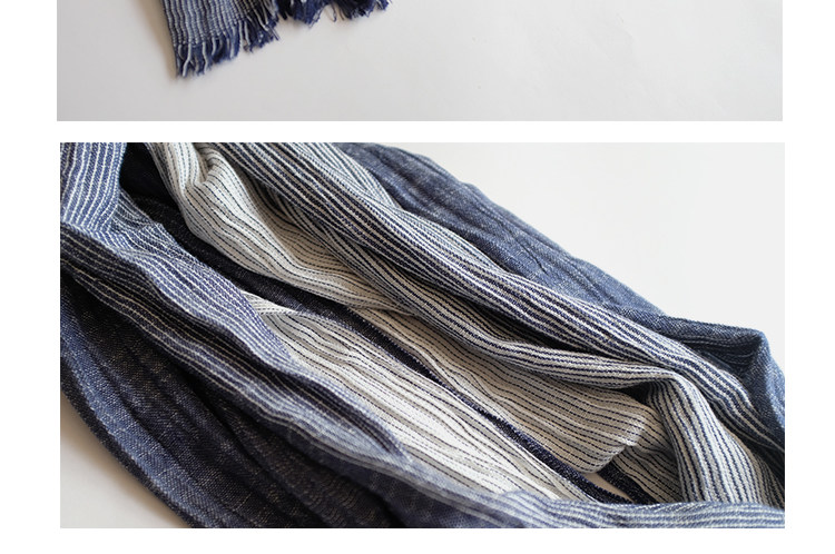 Vintage Long, Wide Solid-color Striped Shawl Scarf photo 3