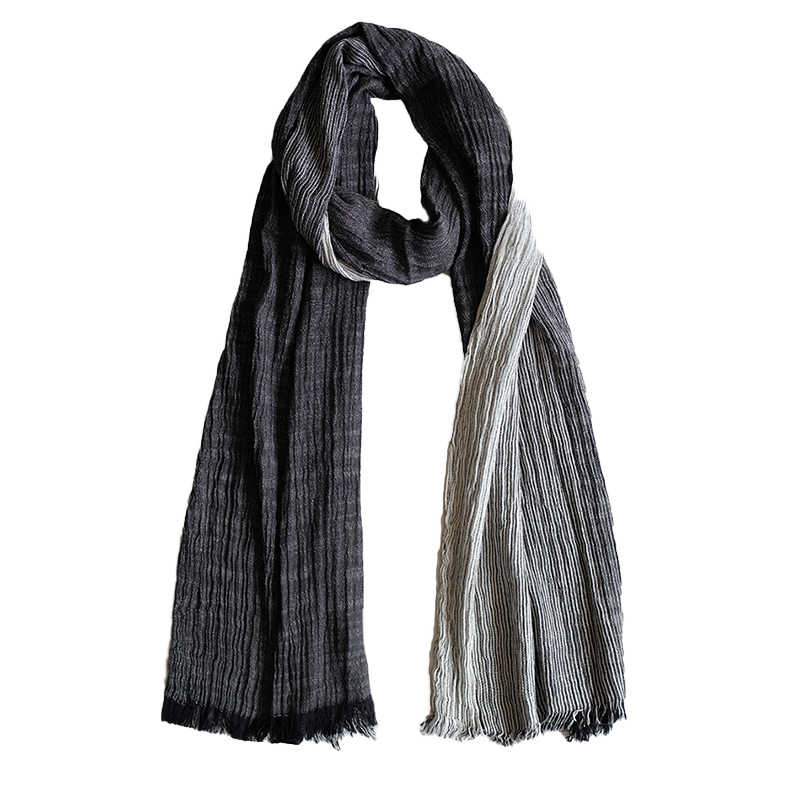 Vintage Long, Wide Solid-color Striped Shawl Scarf photo 2