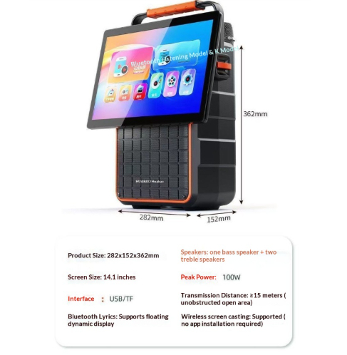 Portable Bluetooth Video Speaker With A Rotatable Screen And Wireless Screen Mirroring For Smartphones photo 4