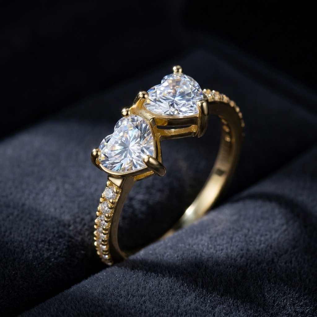 Sterling Silver Ring With A Heart-shaped Moissanite For Women photo 3