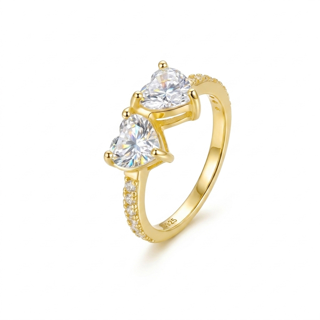 Sterling Silver Ring With A Heart-shaped Moissanite For Women photo 5