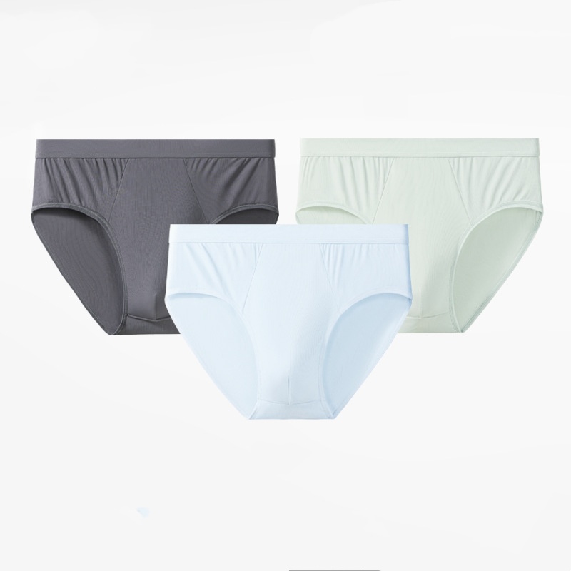 Mens Ice-silk Briefs Summer Thin Antibacterial And Breathable photo 1