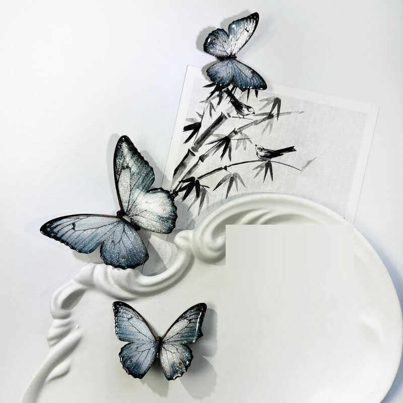 Minimalist Ink-wash Style Butterfly Hair Clip photo 2