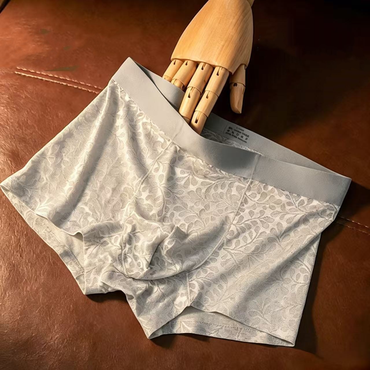 Seamless Ice-silk Mens Underwear Bare-feel Lace Sexy photo 1