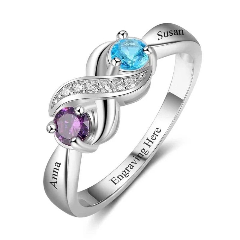 12th Birthday Stone Love Heart Ring Female photo 4