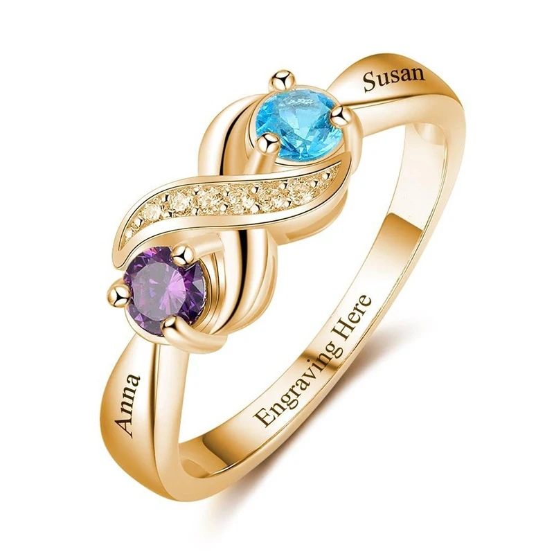12th Birthday Stone Love Heart Ring Female photo 5