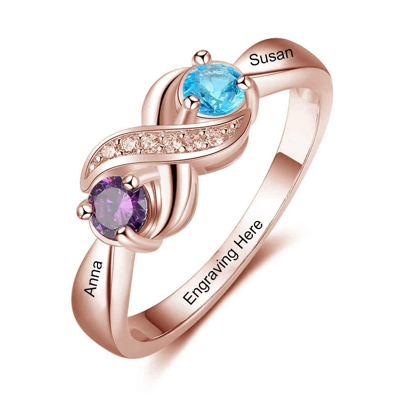 12th Birthday Stone Love Heart Ring Female photo 1