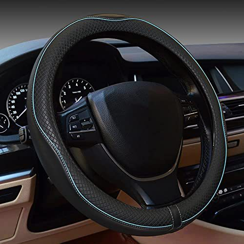 Embossed All-Season Universal Leather Steering Wheel Cover photo 2