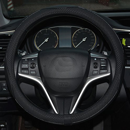 Embossed All-Season Universal Leather Steering Wheel Cover photo 5