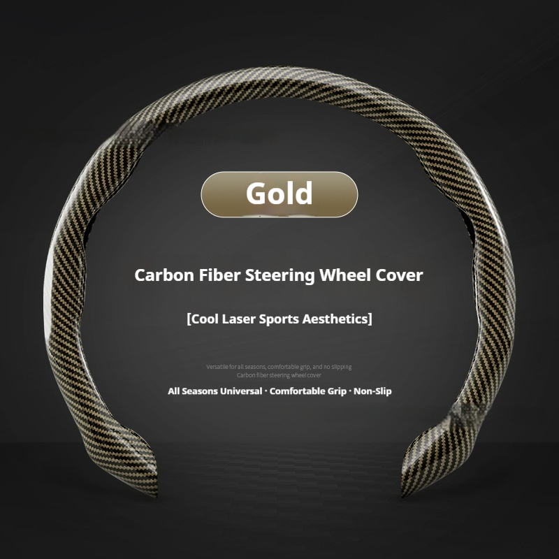 All-in-One Laser-Cut Carbon-Fiber Pattern Non-Slip Ultra-Thin Steering Wheel Cover photo 7