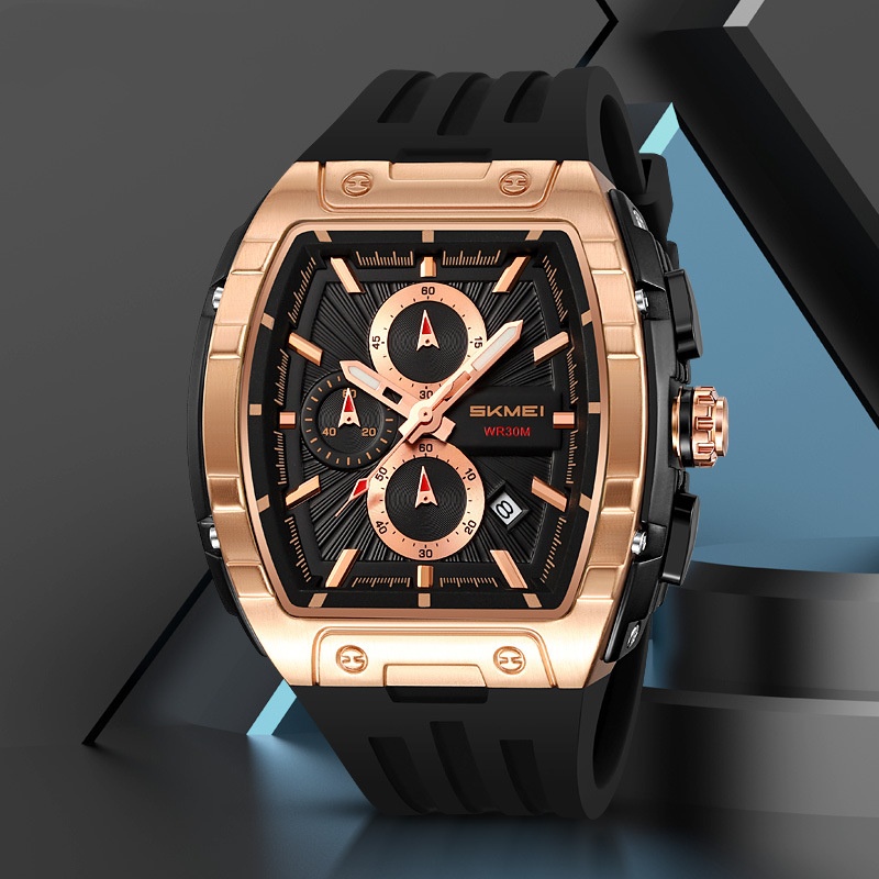 Shishi Mei Multi-function Chronograph Three-hand Watch Barrel-shaped Quartz Mens Watch photo 1