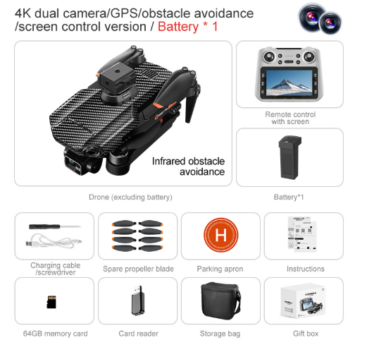 4K Three-axis With Screen Control And Obstacle Avoidance For Aerial Photography photo 8