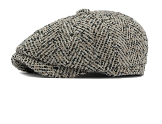 Hat Knitted Peaked British Retro Newsboy Cap photo 3