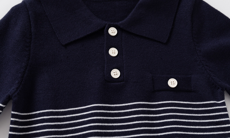 Boy's Thin Stripe Button-down Sweater photo 2