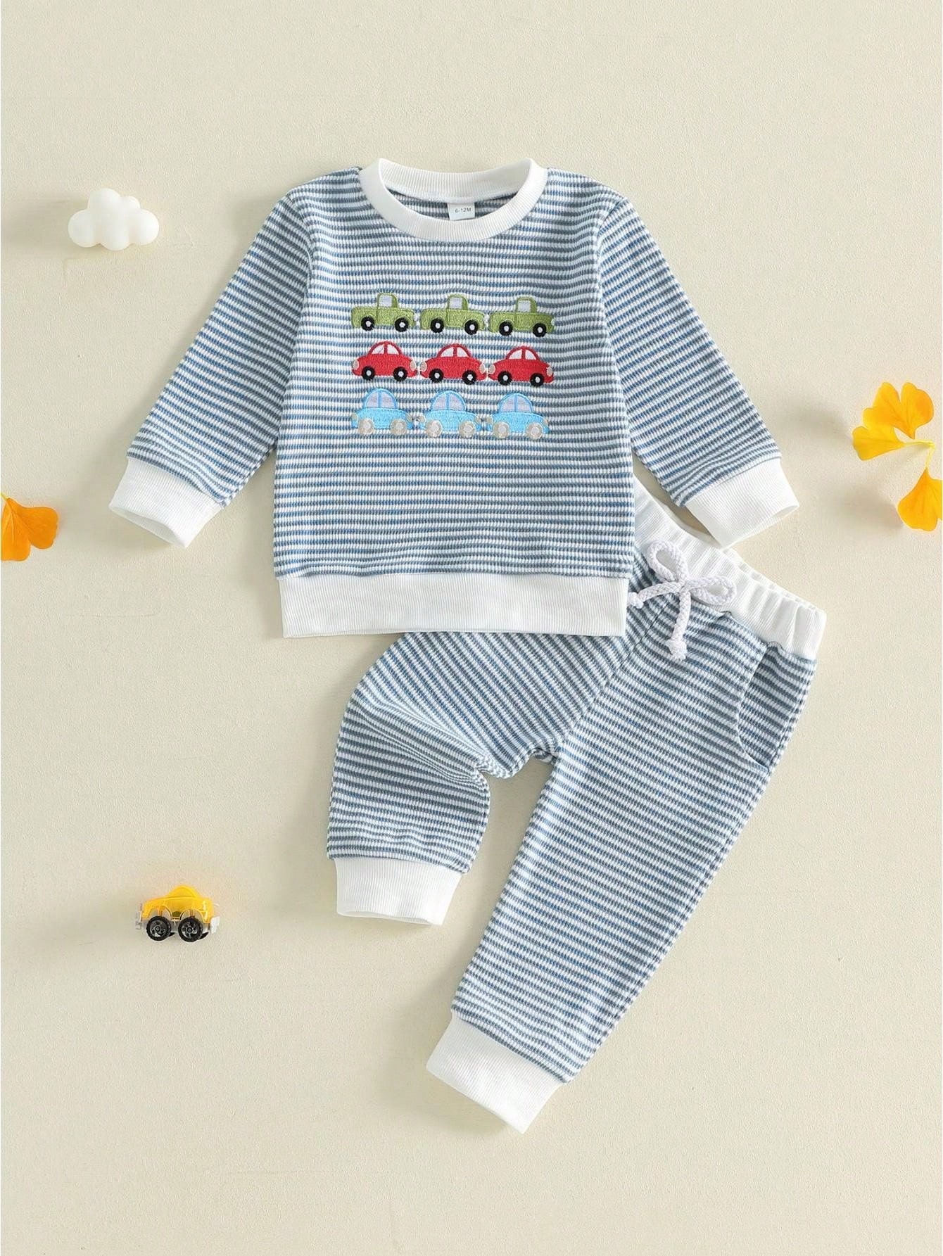 Long-sleeve Hoodie Waffle-knit Trousers Two-piece Set photo 3
