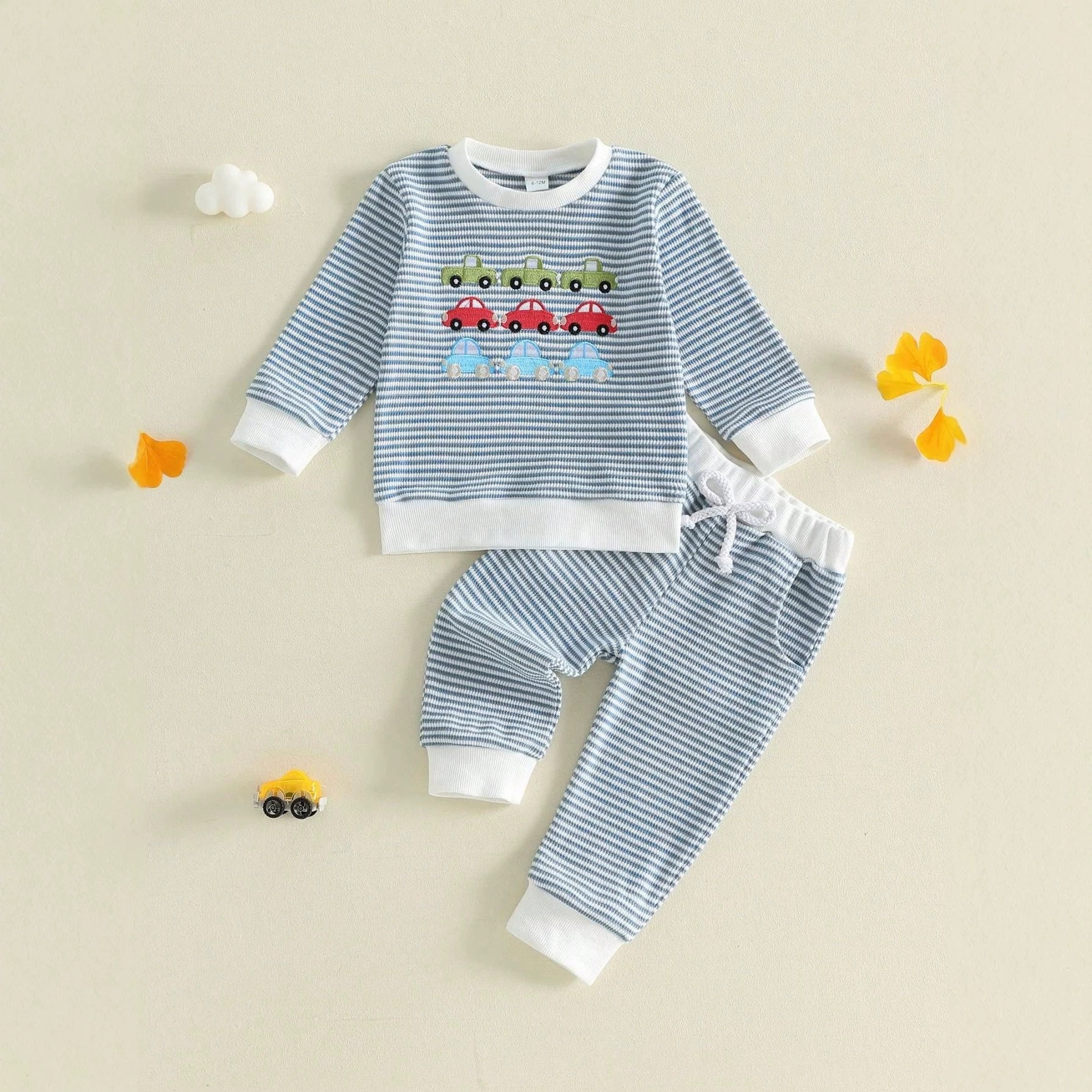Long-sleeve Hoodie Waffle-knit Trousers Two-piece Set photo 1