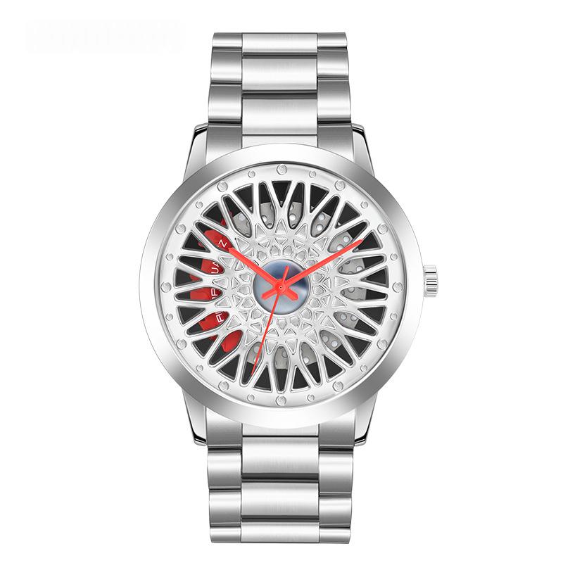 Hollowed-out Wheel Watch Waterproof Steel Band Business Style For Teenagers photo 5