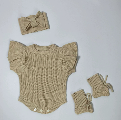 Instagram-style Baby Knitted Romper Autumnwinter Pure Cotton Warm Onesie photo 8