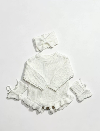 Pure Cotton Embroidery Newborn Long-sleeved Jumpsuit photo 5