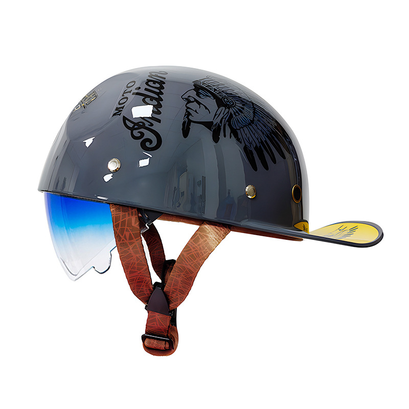 Winter Japanese-style Retro Scooter Half-helmetpeanut Helmet photo 2