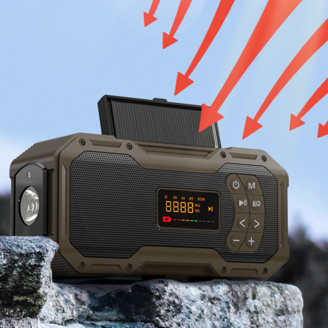 Multifunctional Solar-Powered Hand-Crank Charging Bluetooth Speaker Radio photo 1