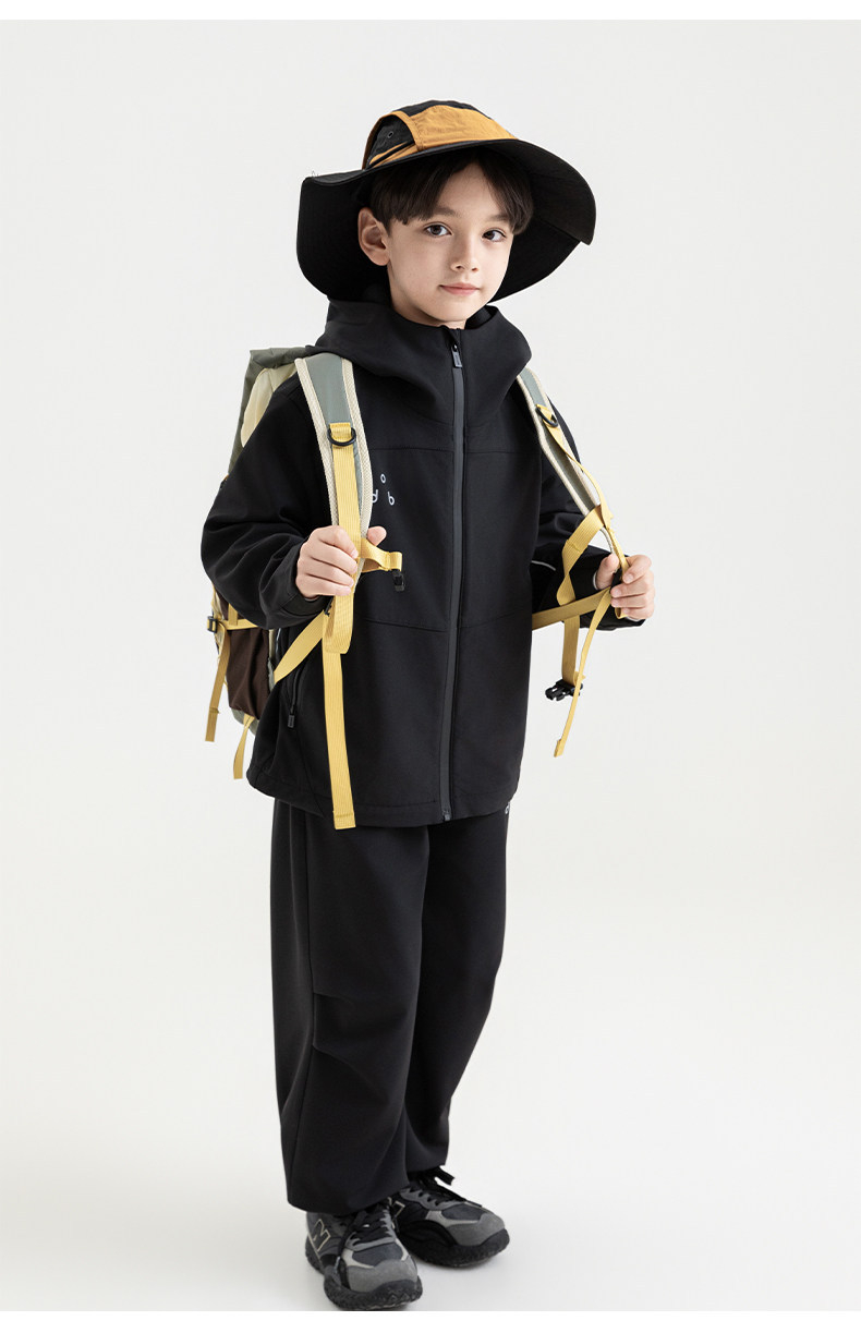 Boys Loose-fitting Windproof Jacket With A Hood And Stand-up Collar photo 2