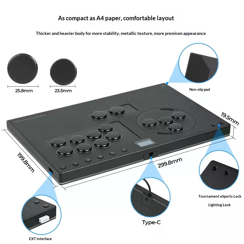 Skin-feel Fighting Keyboard With Hot-swappable Switches On The Back photo 2