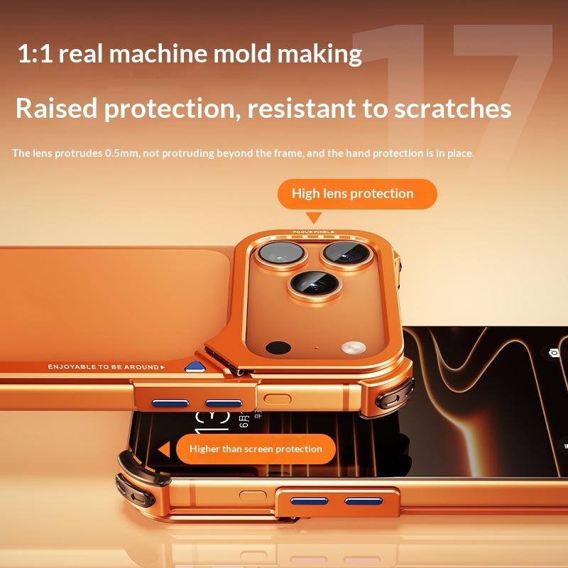 9-character Case, Compatible Metal Phone Case With Lens Holder And Airbag For Drop Protection photo 4