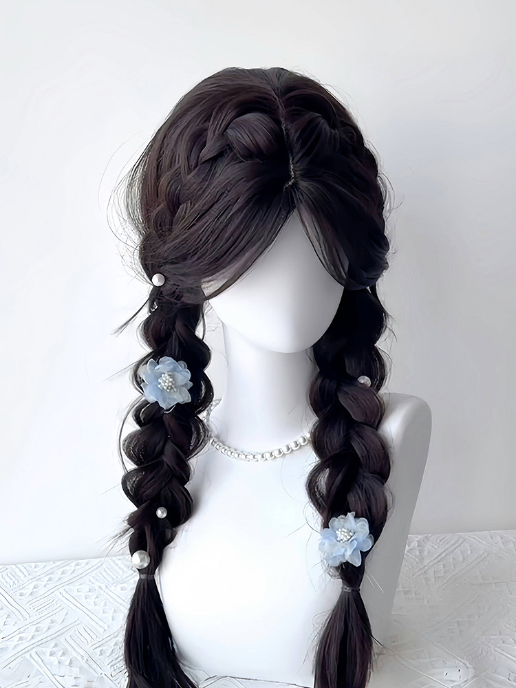 Womens Straight Middle-parted Braided Wig photo 5